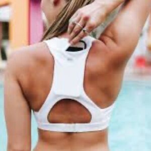 XL | NWOT White Pocket Sports Bra
